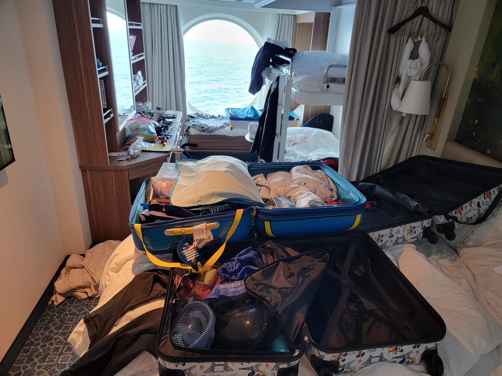 Pack-up day in our stateroom