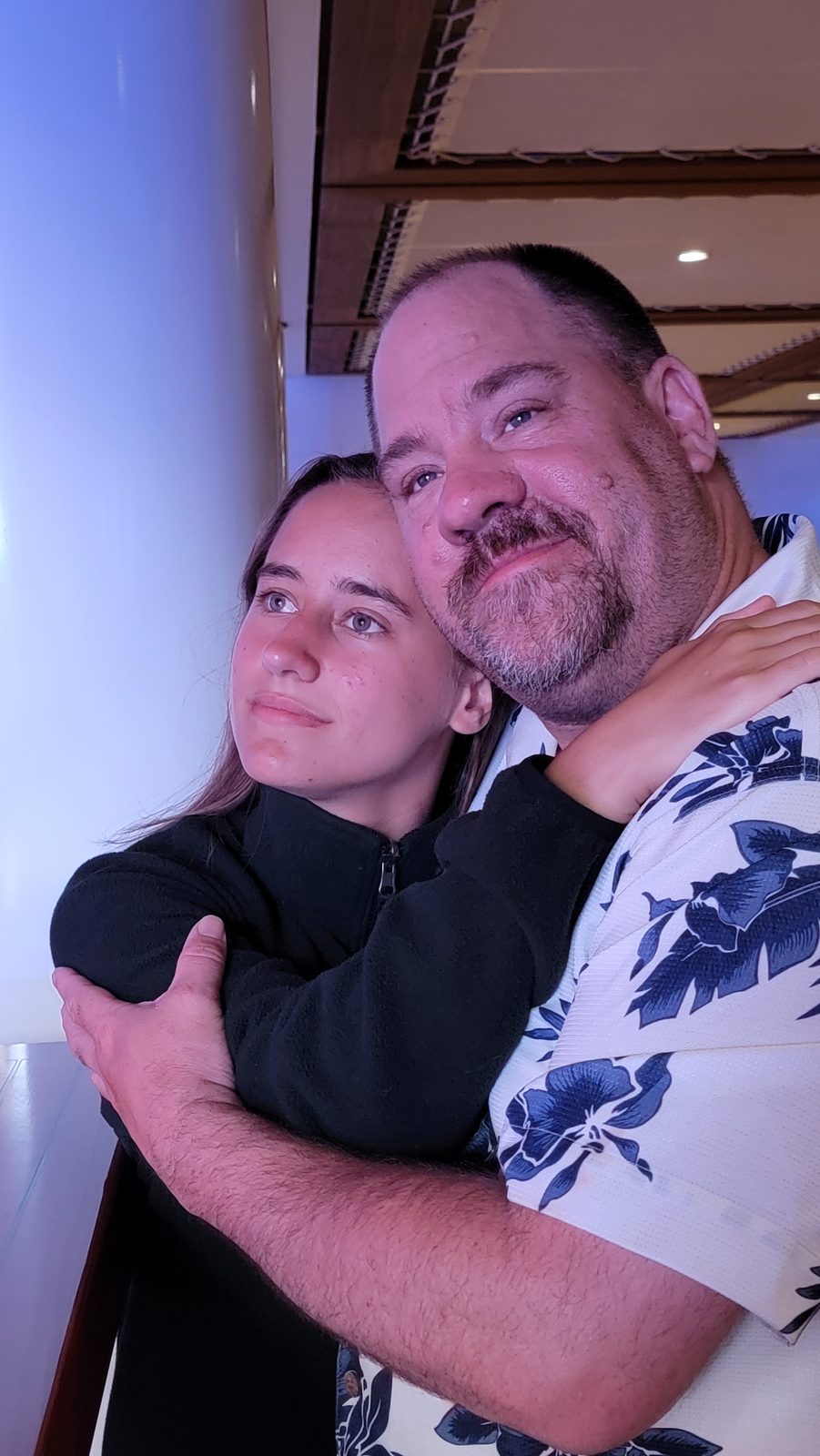 A late-night hug with Lisa