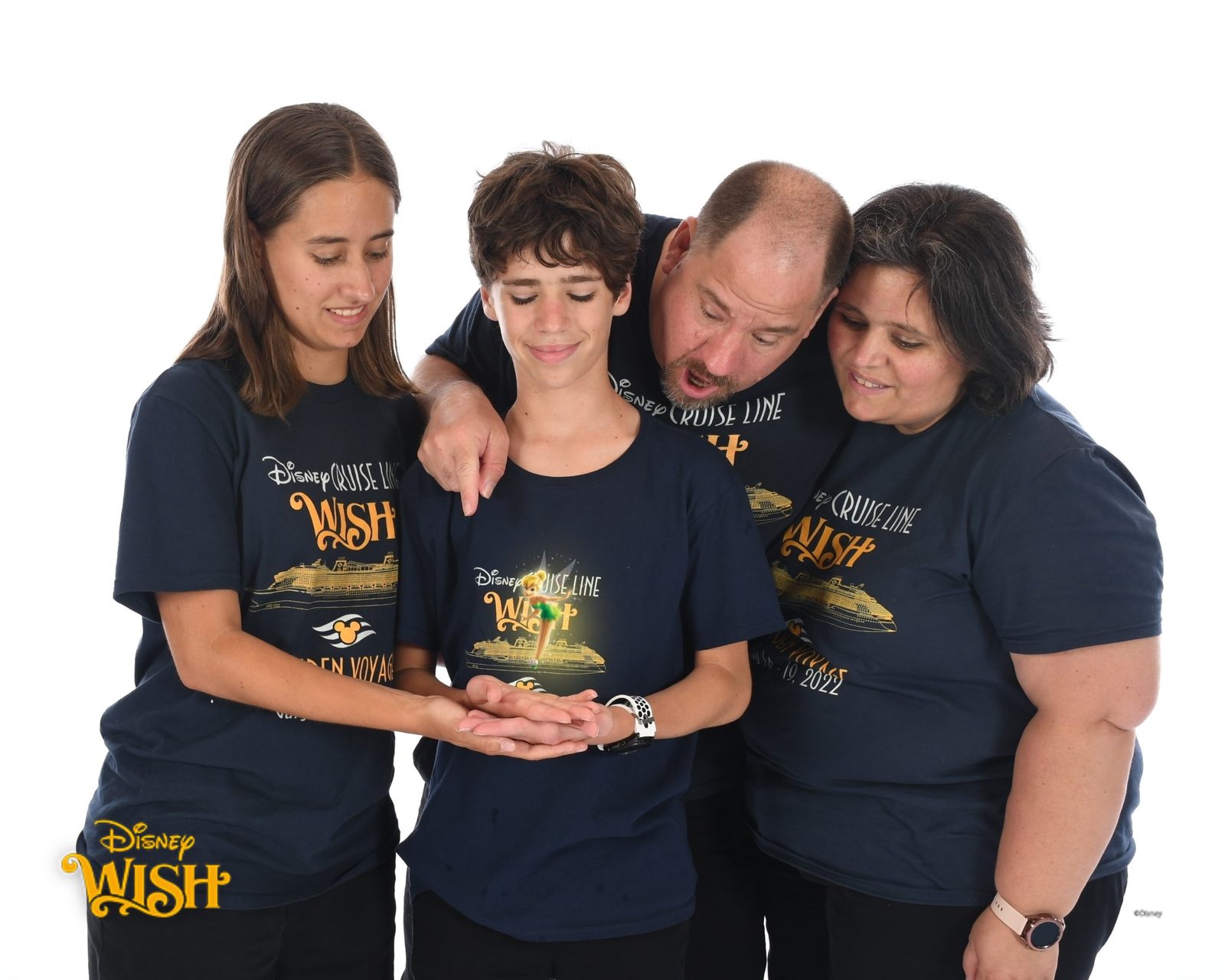 The four of us with Tinker Bell magic in our hands
