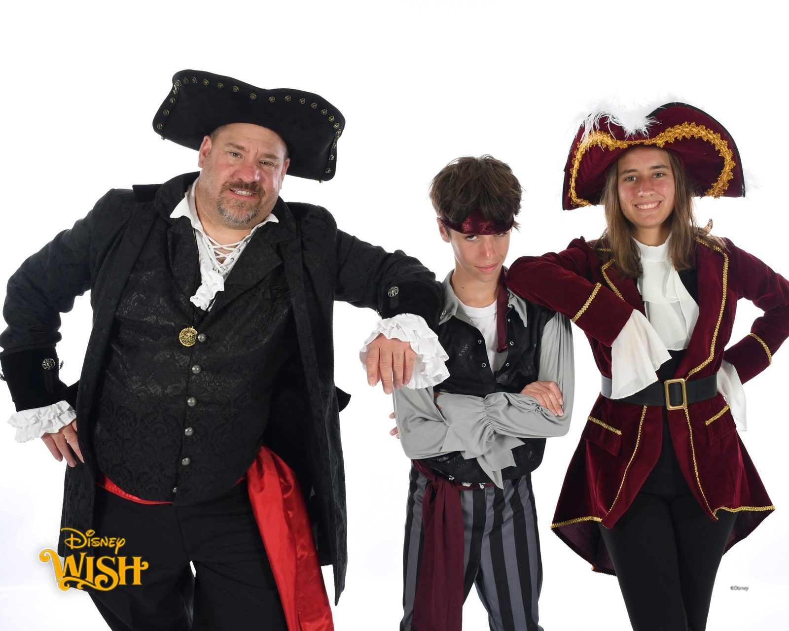 Michael, Thomas and Lisa in pirate gear on Pirate Night