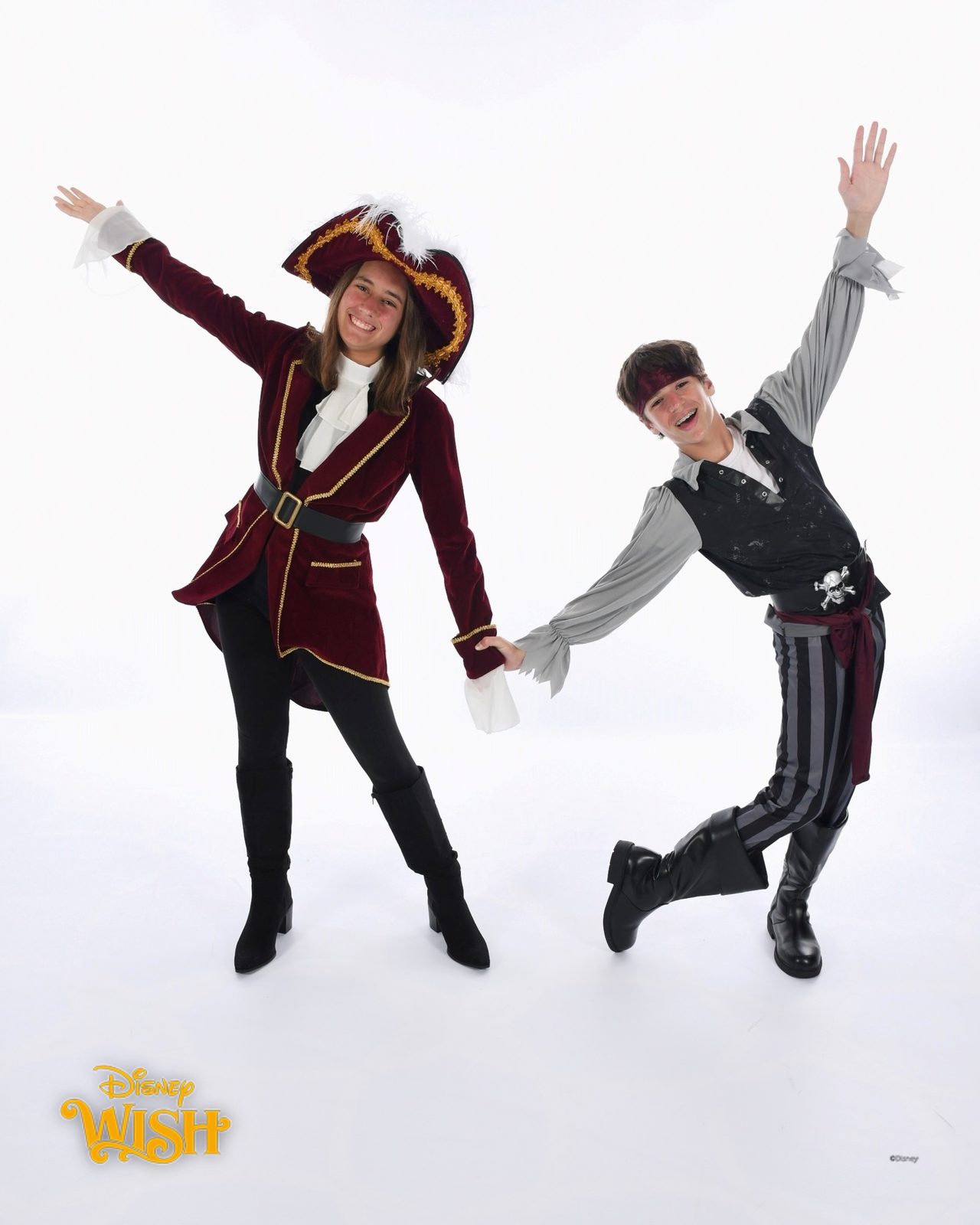 Lisa and Thomas leaping on Pirate Night