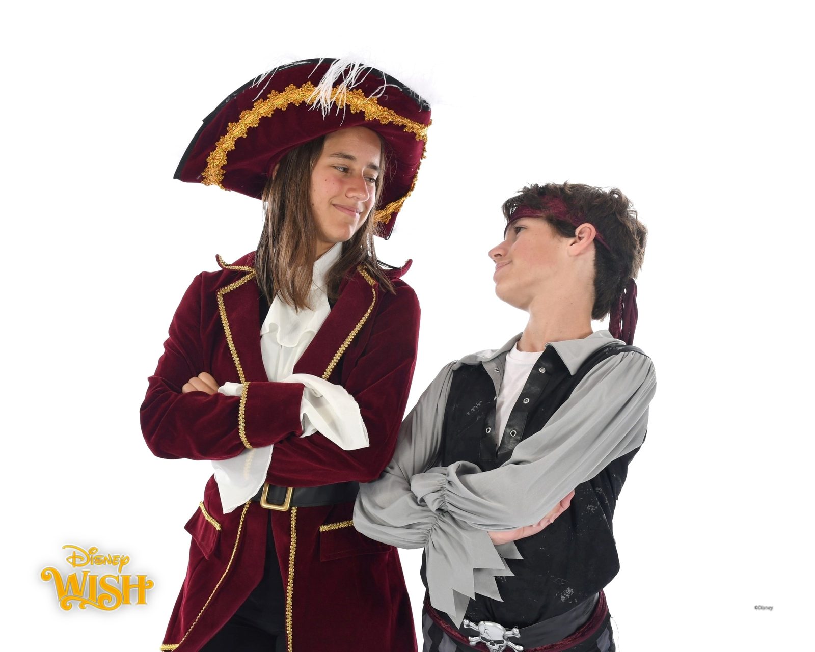 The kids sizing each other up as pirates