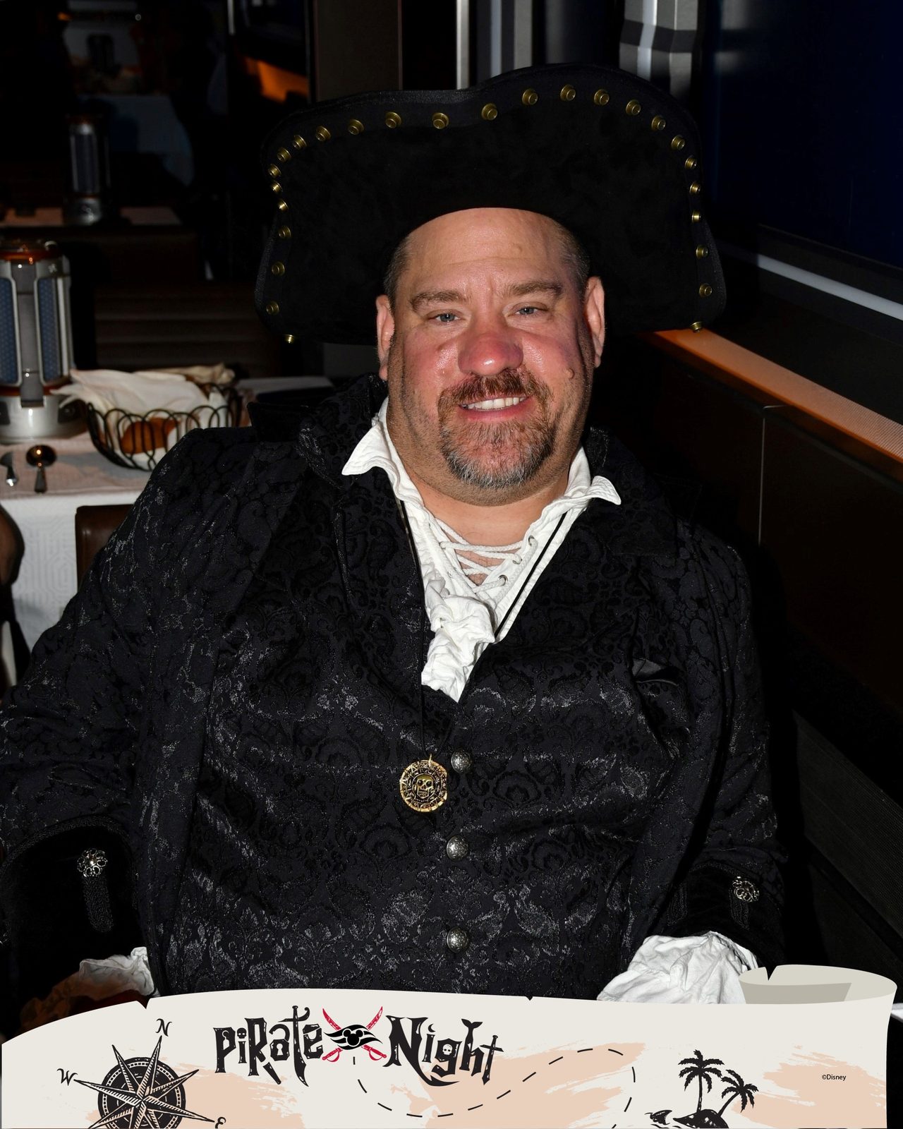 Michael at dinner on Pirate Night