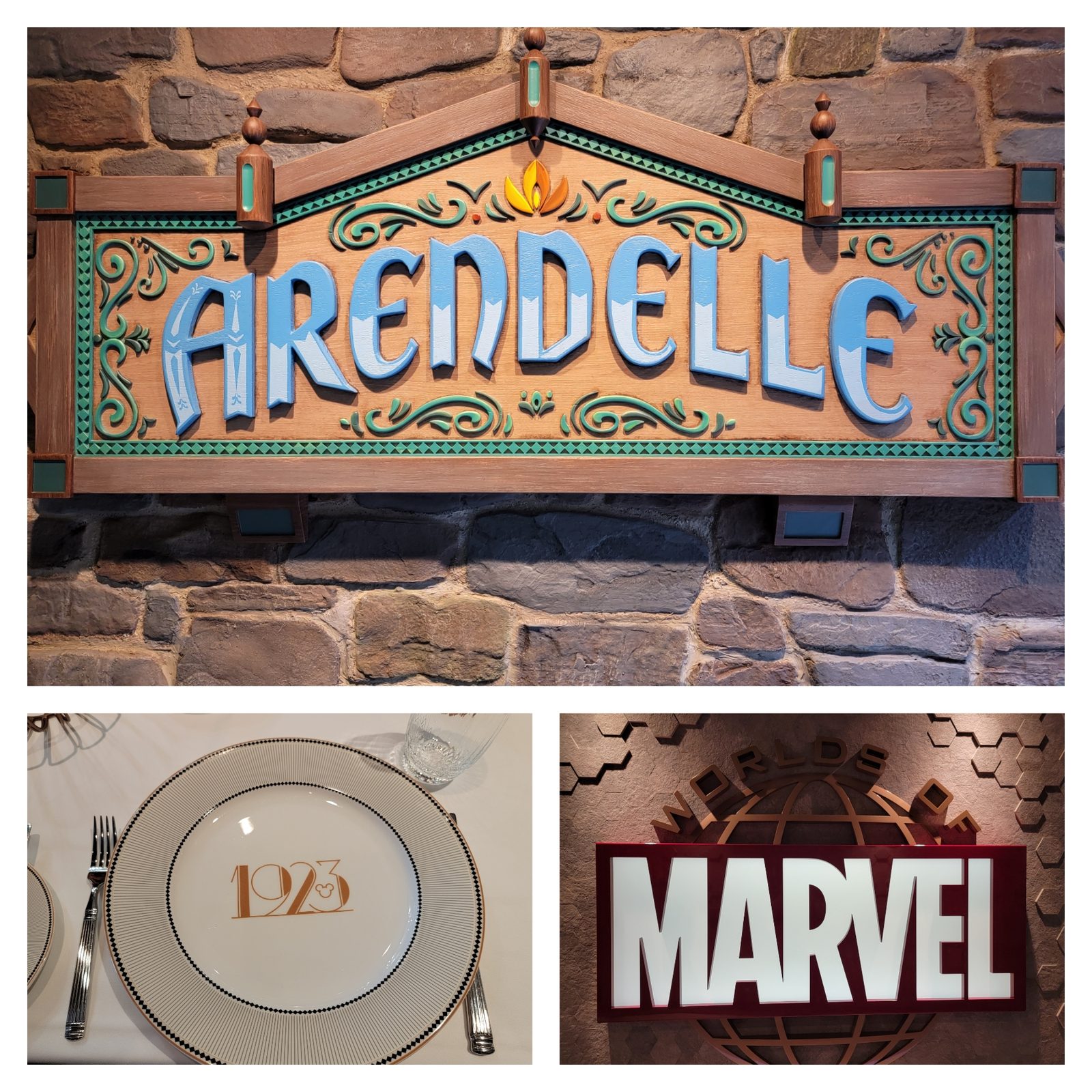 Arendelle, 1923 and Worlds of Marvel, our three dining rooms