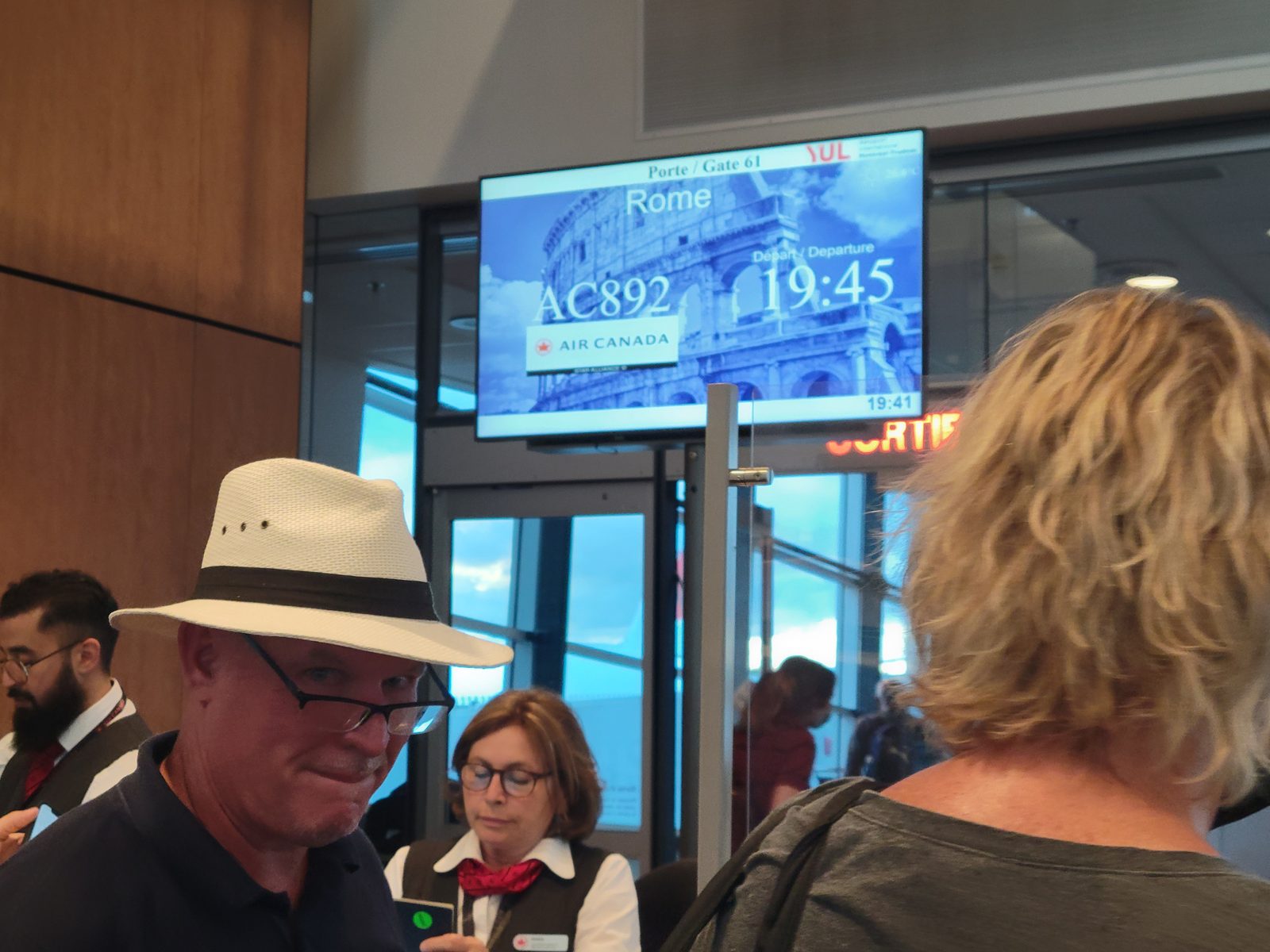 Our gate for AC 892, the overnight flight to Rome on Air Canada