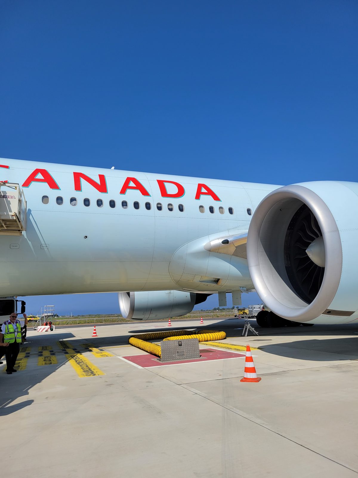 Our Air Canada plane parked at Fiumicino after the overnight flight