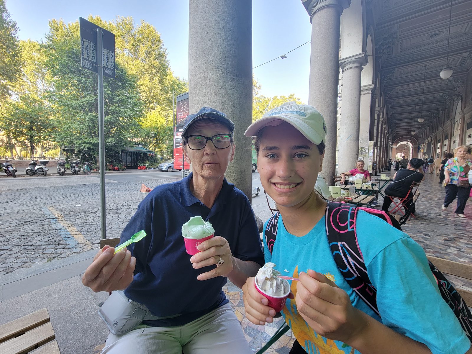 Grandma and Lisa with gelato