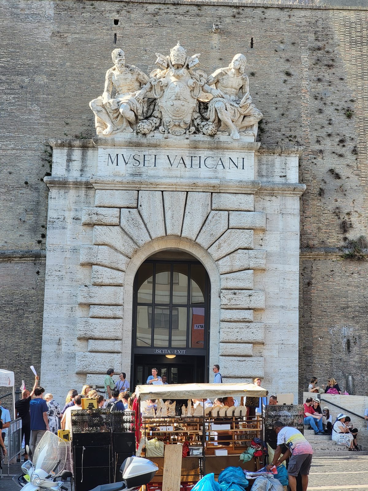 Arriving at the Vatican Museums, tour guides waiting
