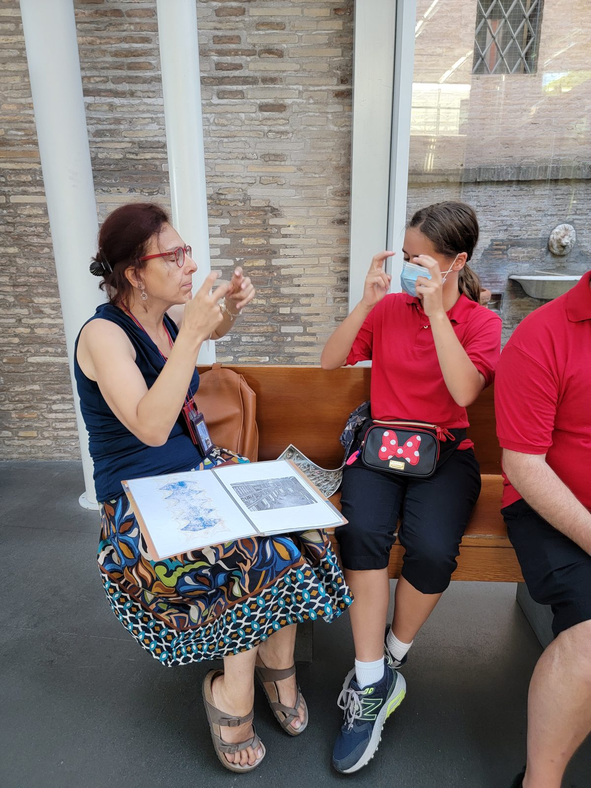 Lisa and her guide Giulia talking at the Vatican