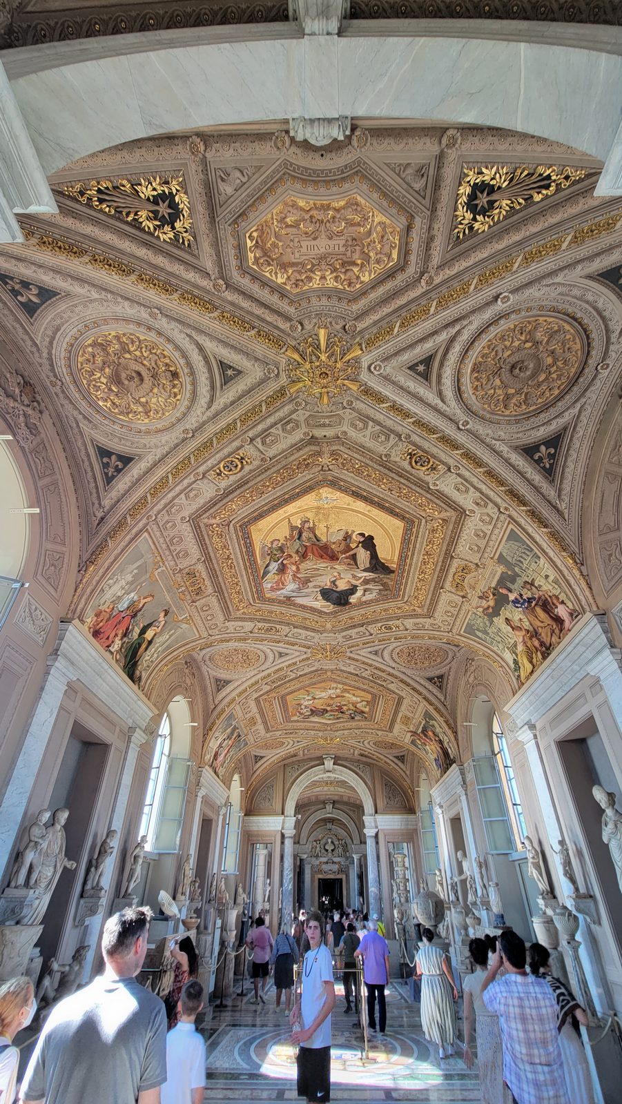 The statue gallery in the Vatican Museums