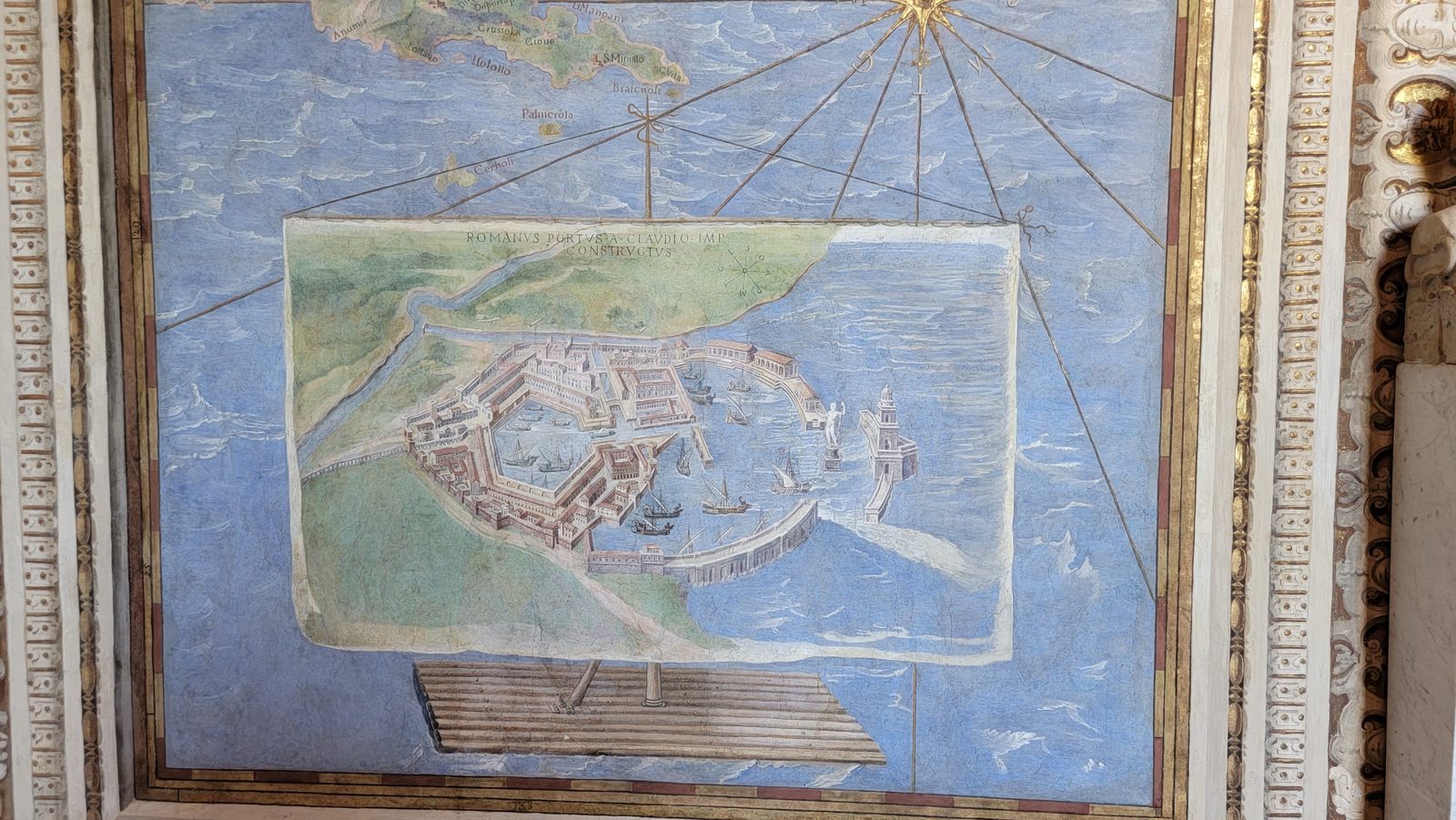 A painted map in the Map Gallery
