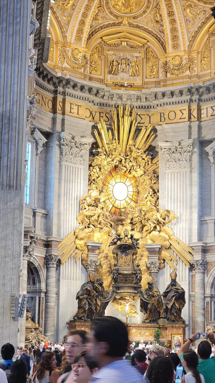 The gold glory behind the main altar in St. Peter's