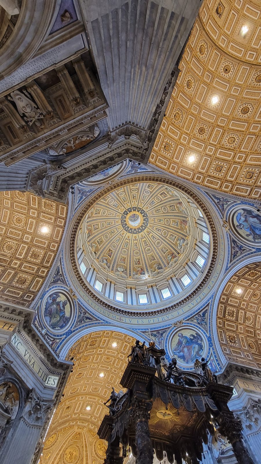 The dome and the canopy over the altar in St. Peter's