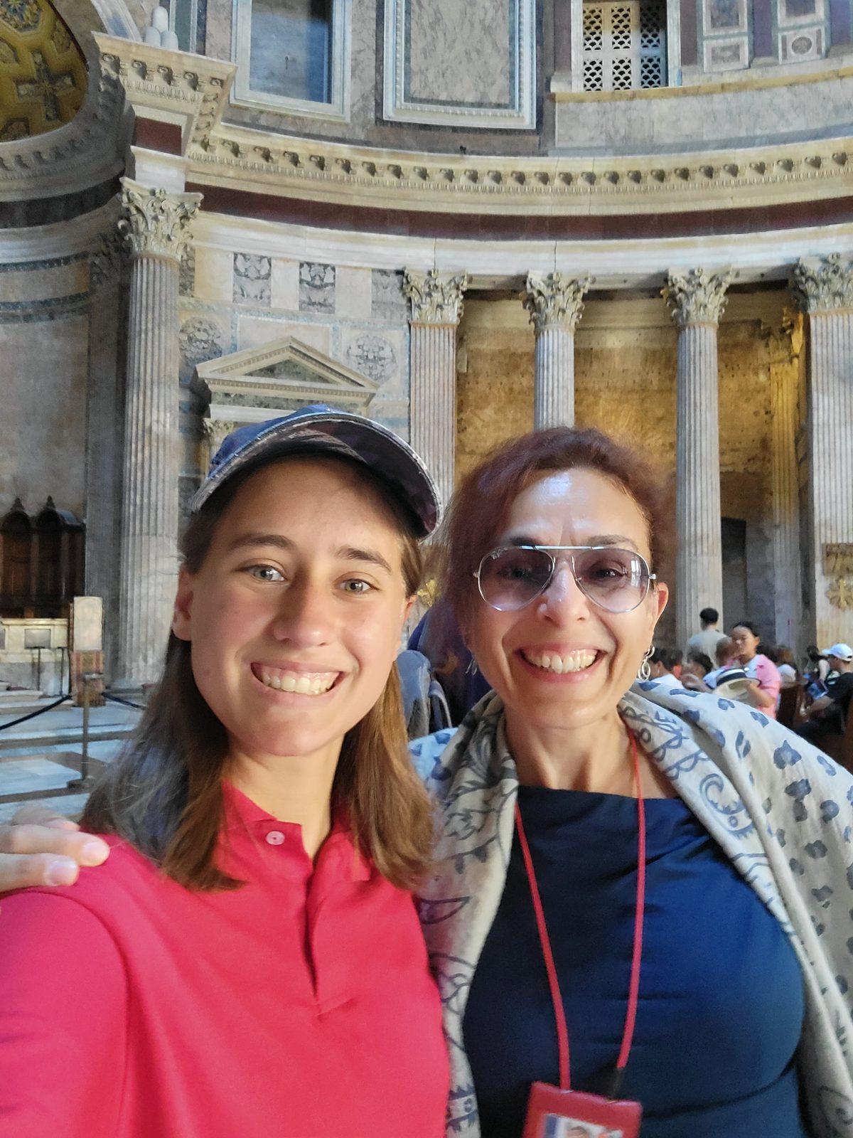 Lisa and her interpreter inside the Pantheon