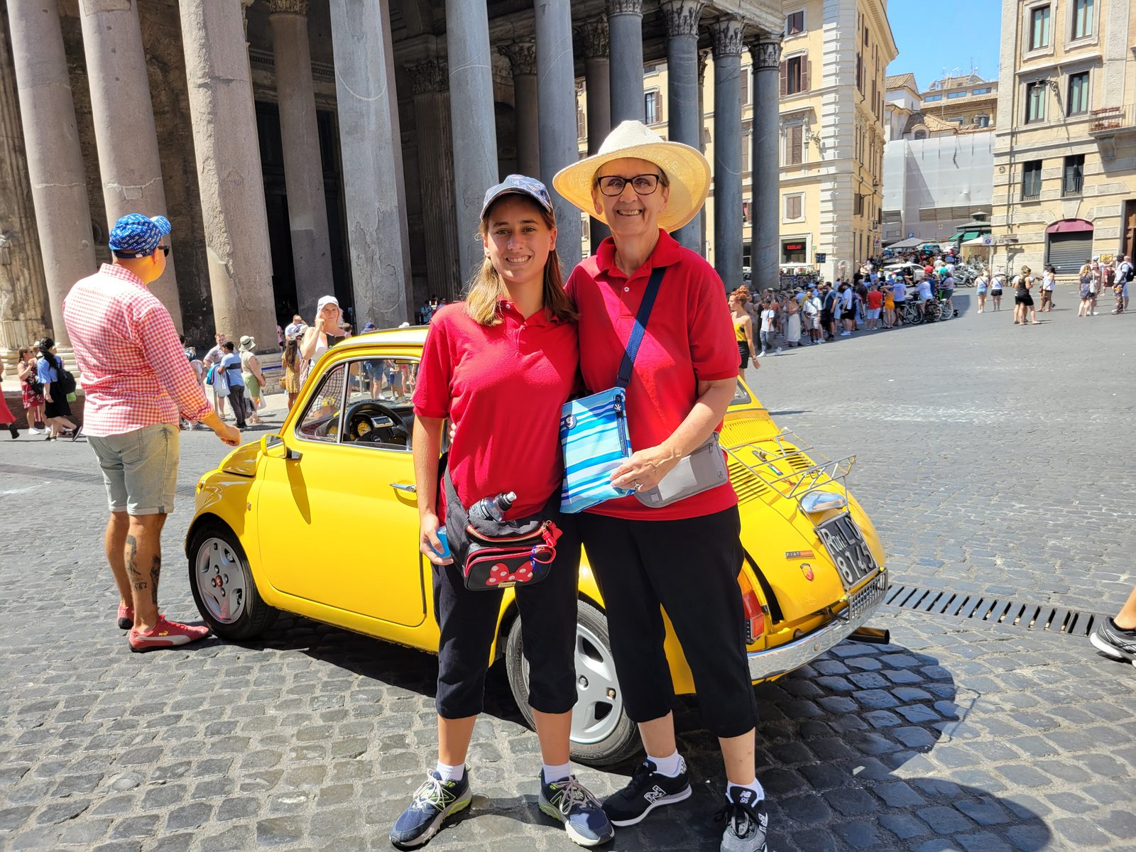 Lisa and Grandma by a Fiat