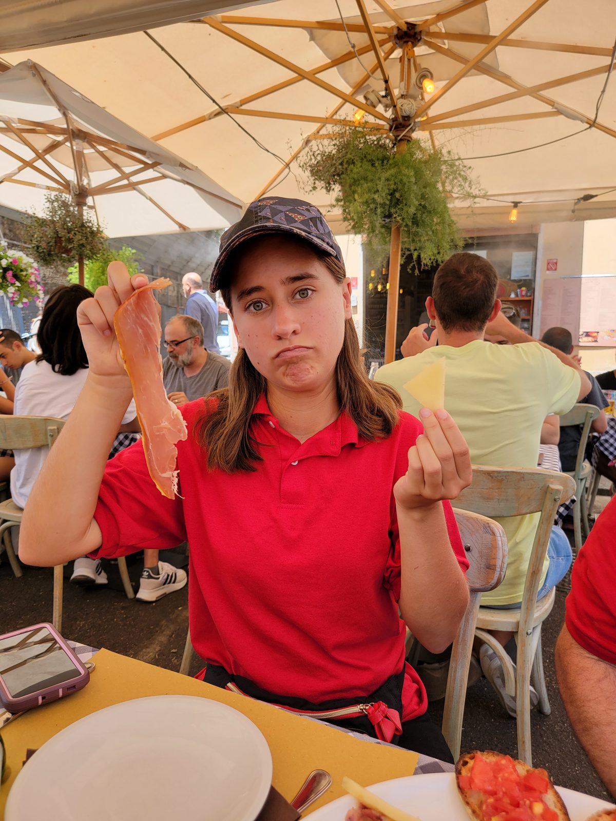 Lisa at lunch in Rome