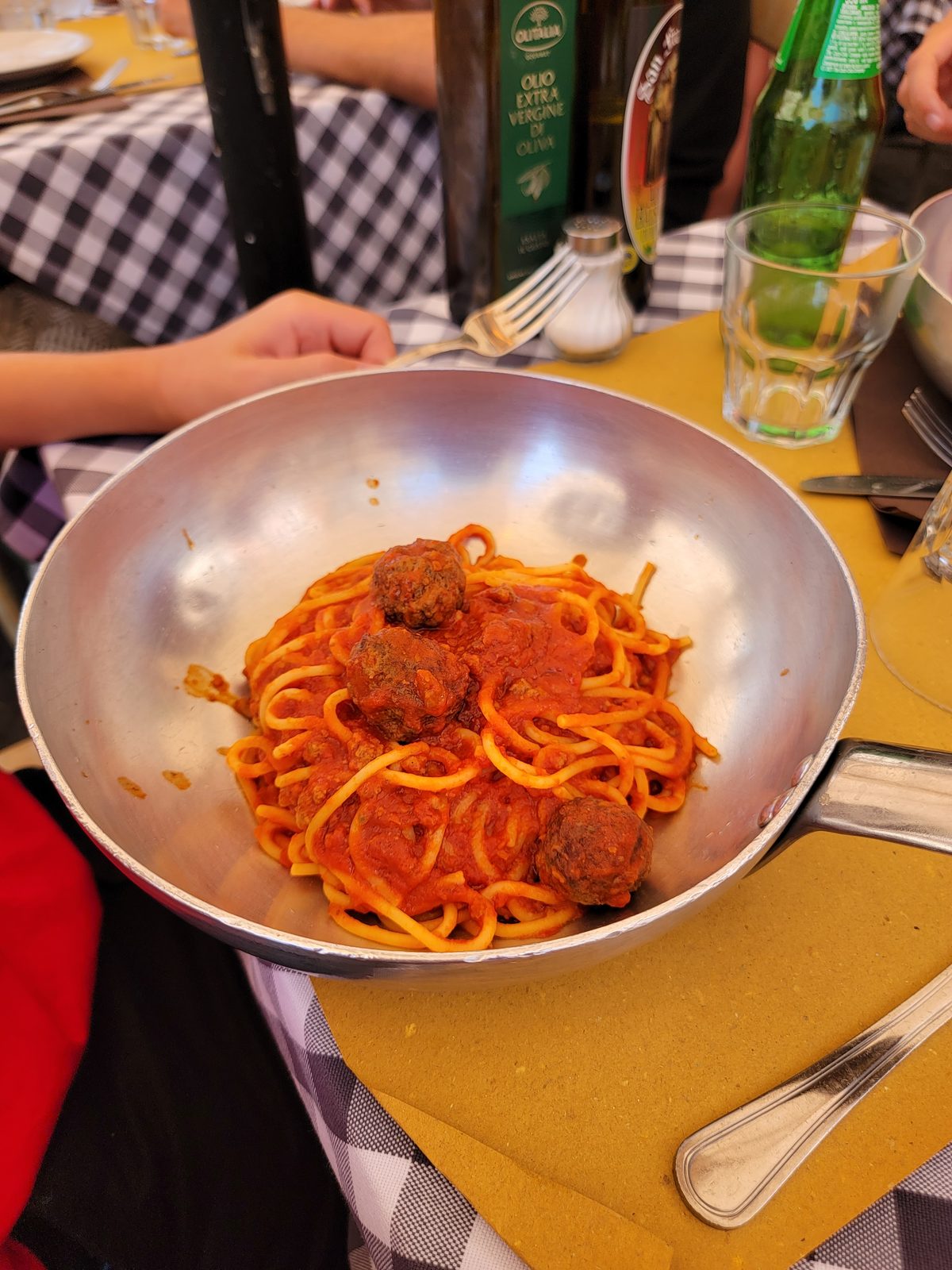 Spaghetti and meatballs for lunch in Rome