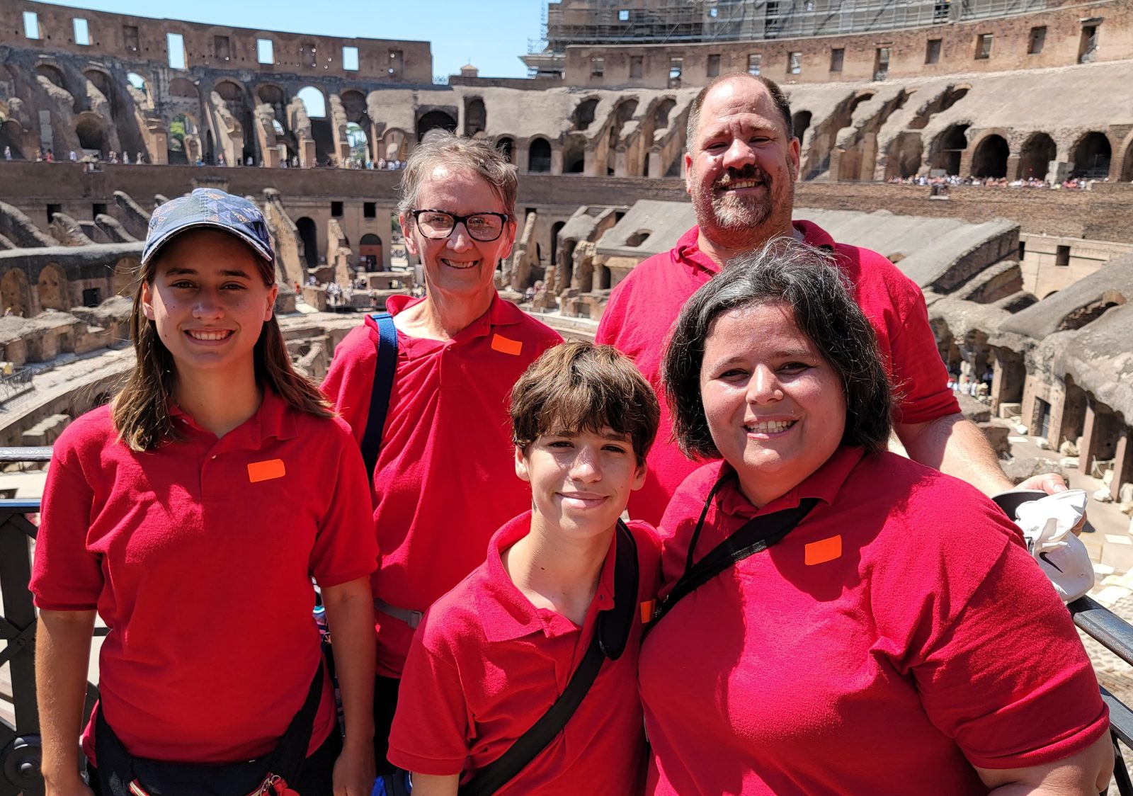 All five of us inside the Colosseum arena