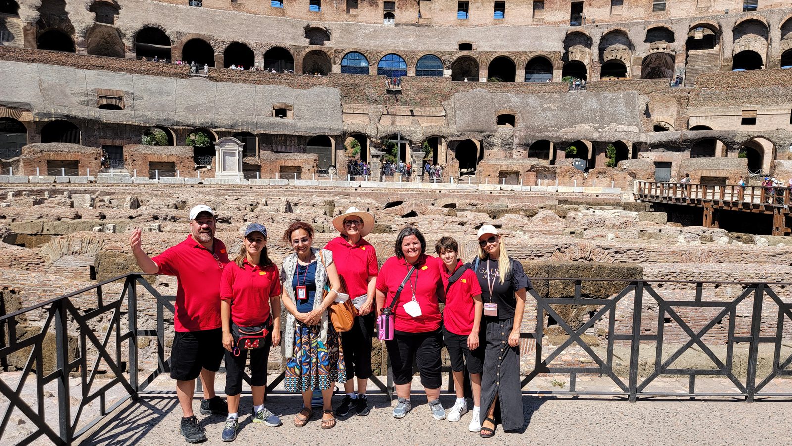 Both guides posed with the five of us at the Colosseum