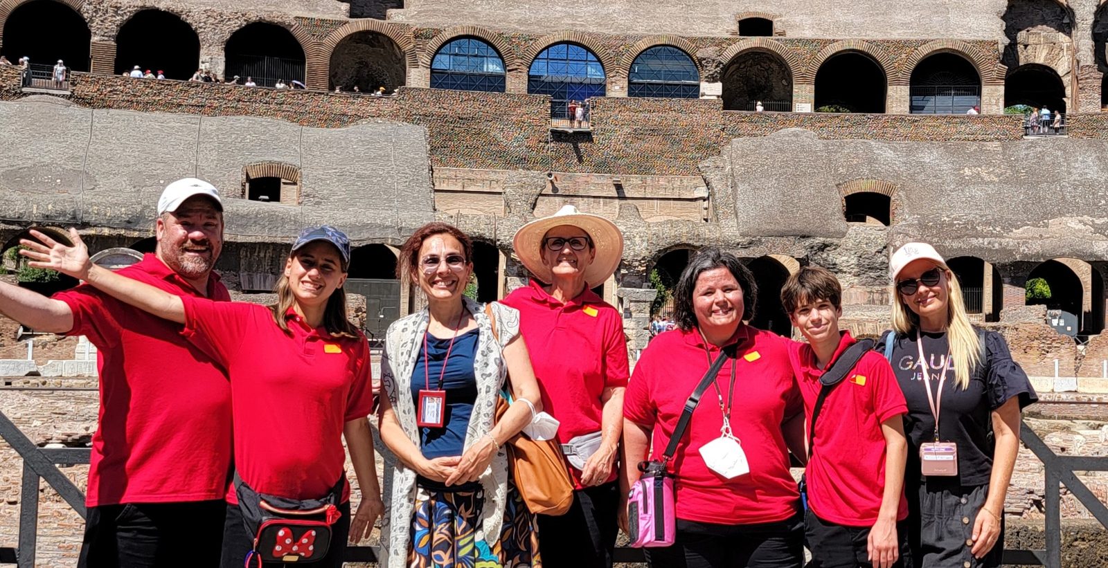 Both guides posed with the five of us at the Colosseum