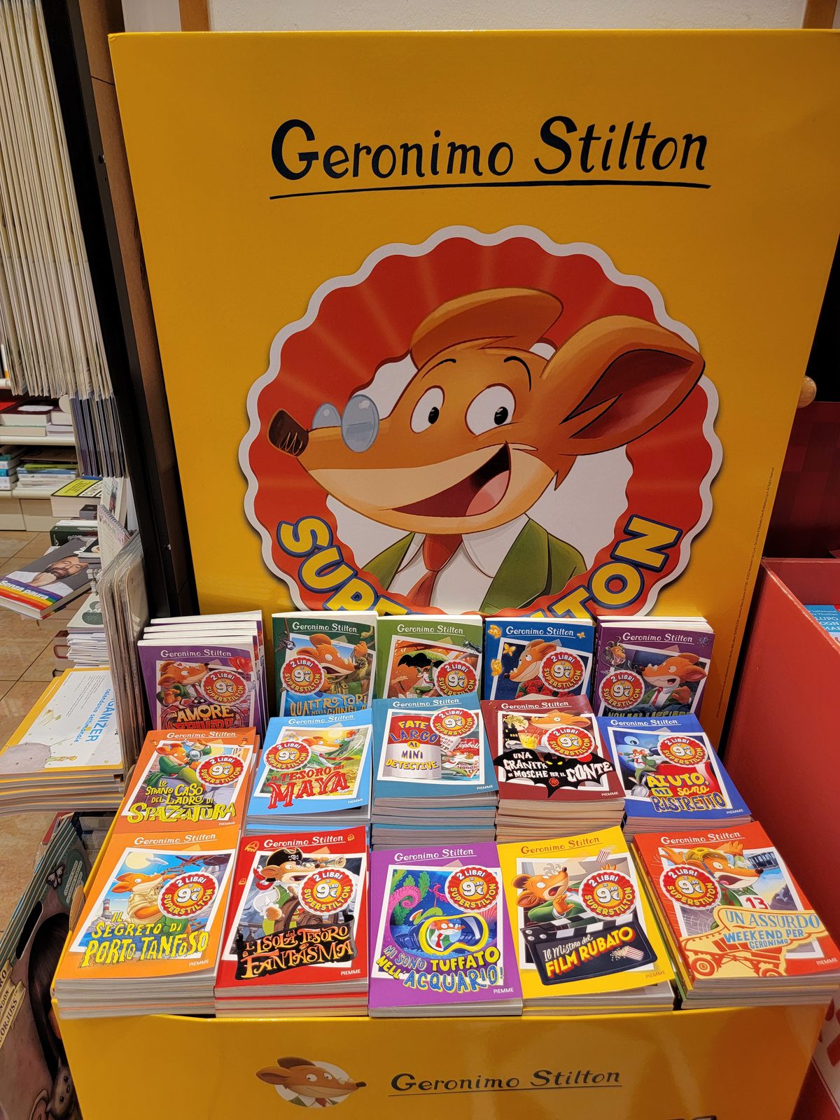 Geronimo Stilton in Italian at the bookstore by our hotel