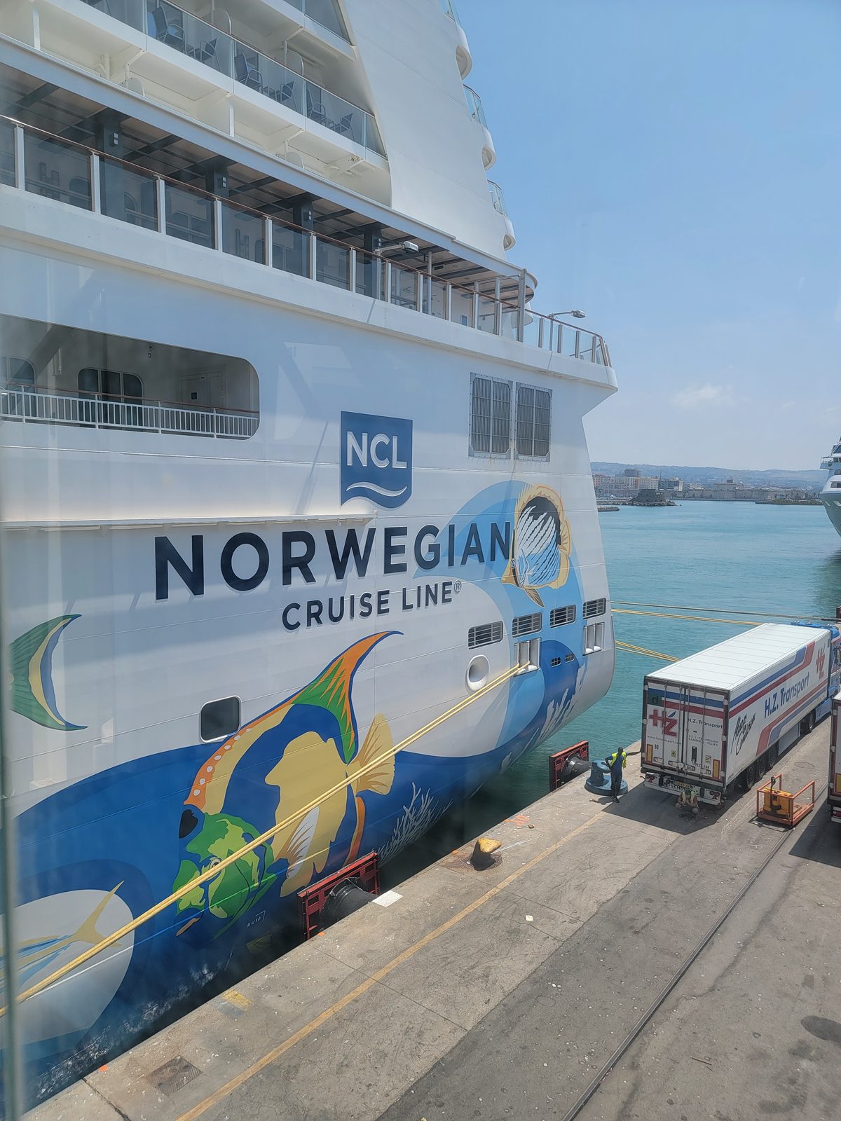 The Norwegian Escape waiting at the pier