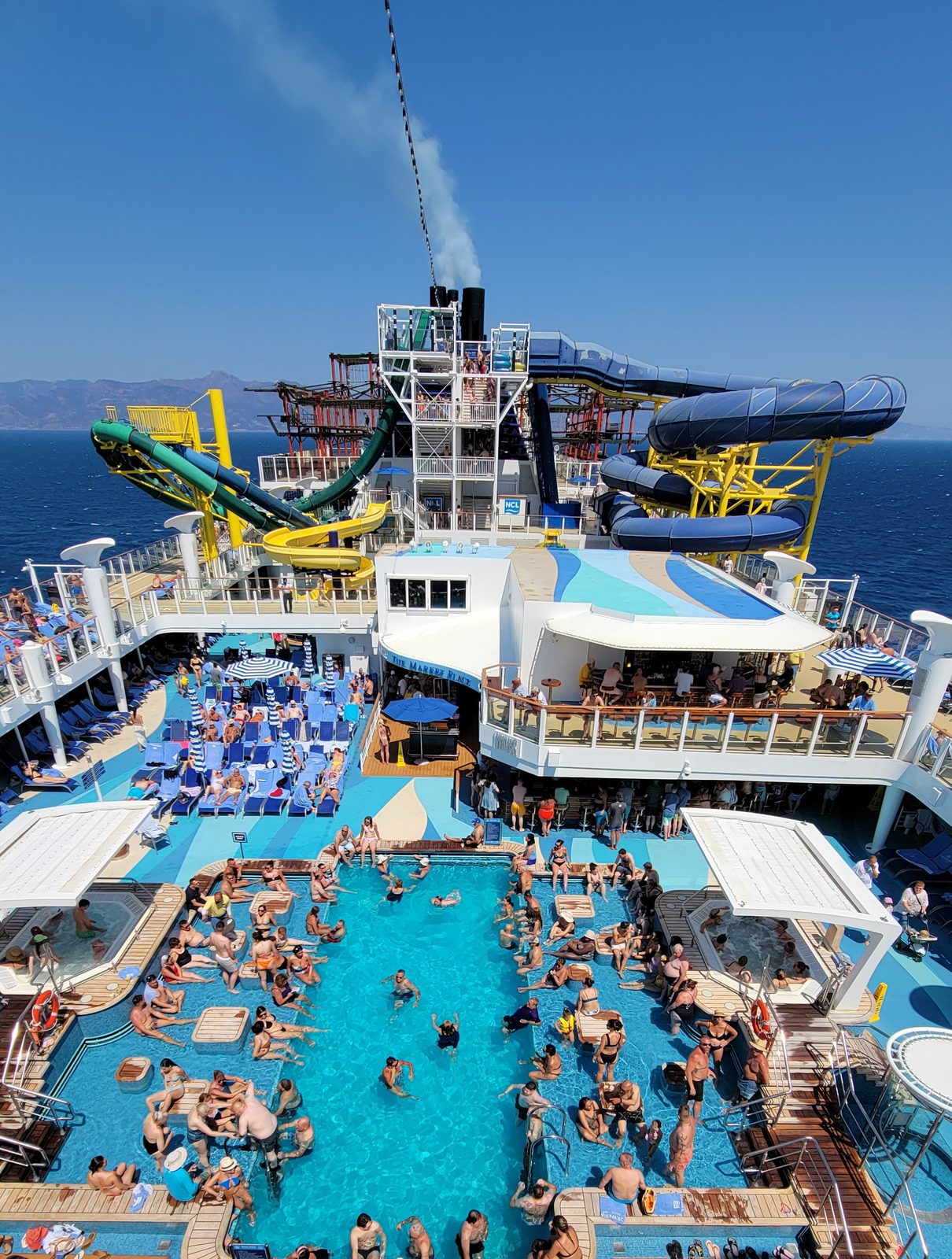 The pool deck on our day at sea