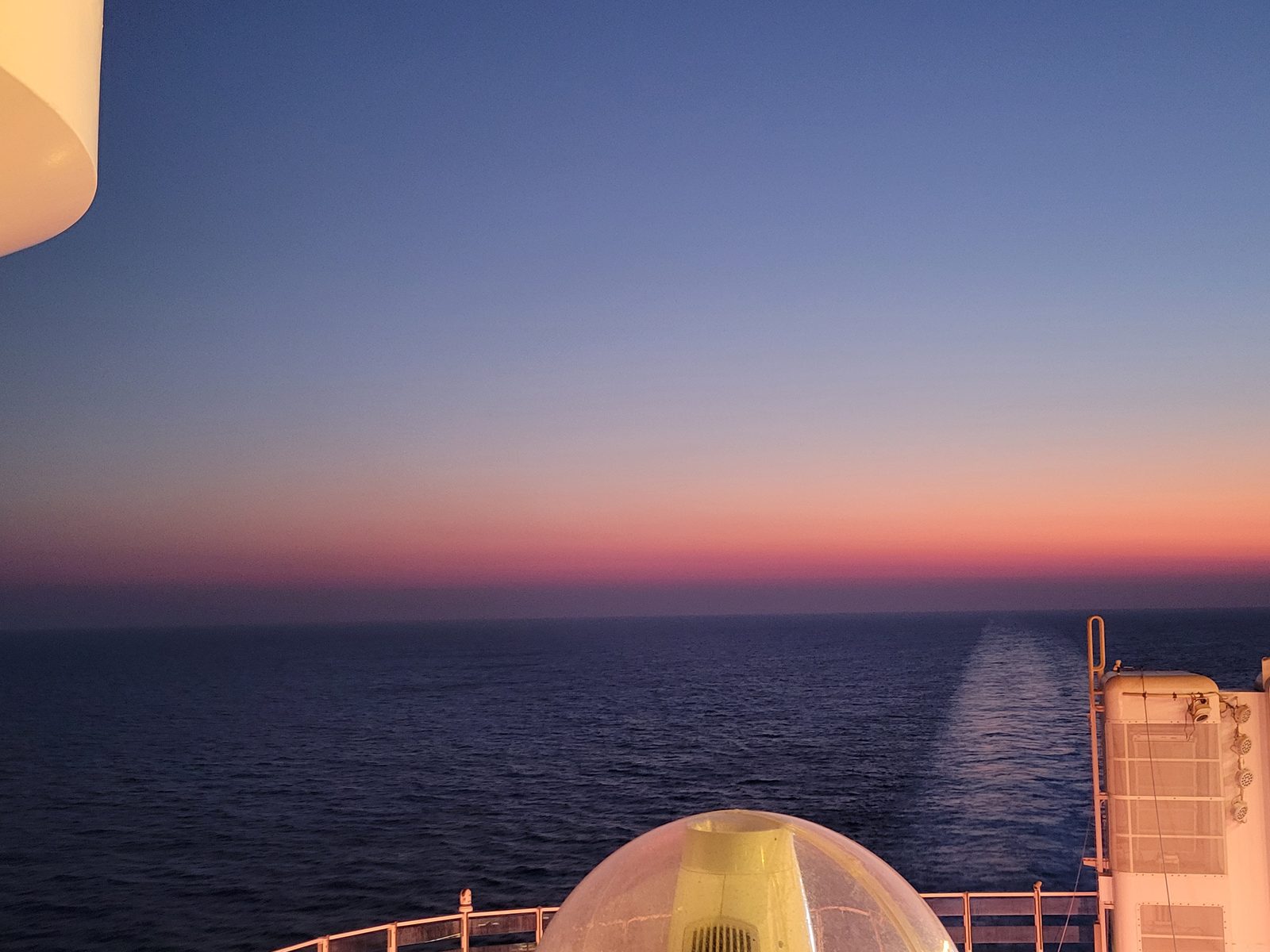 Sunset off the back of the ship