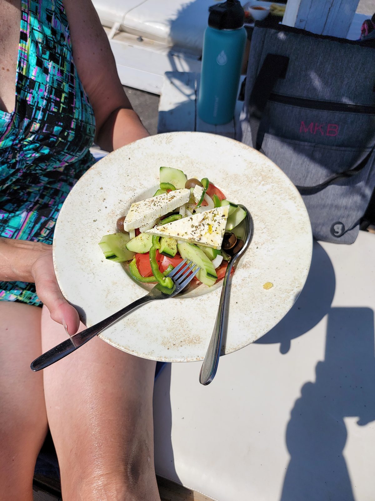 Greek salad at the beach taverna