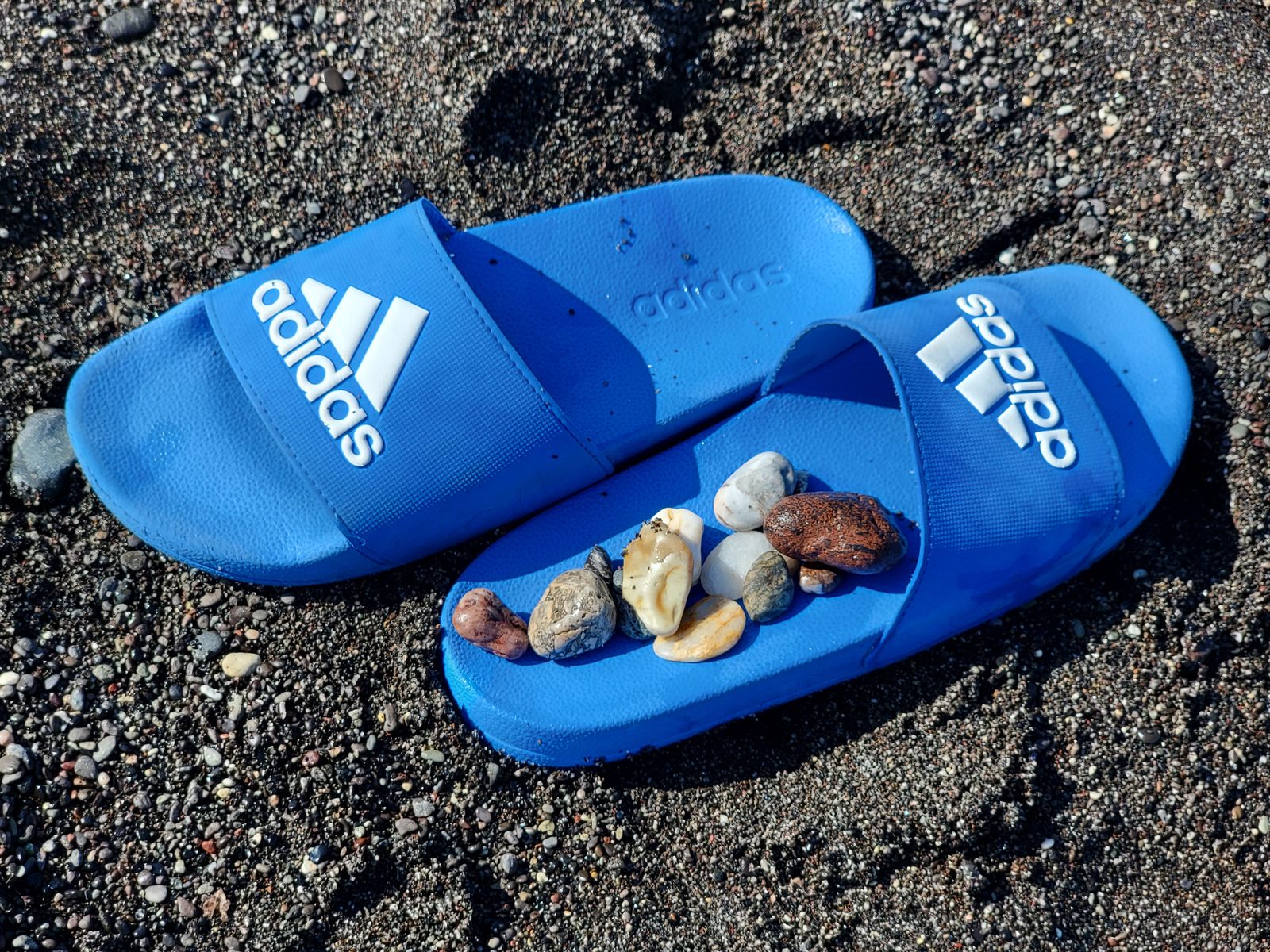 Pebbles collected at Perivolos Beach