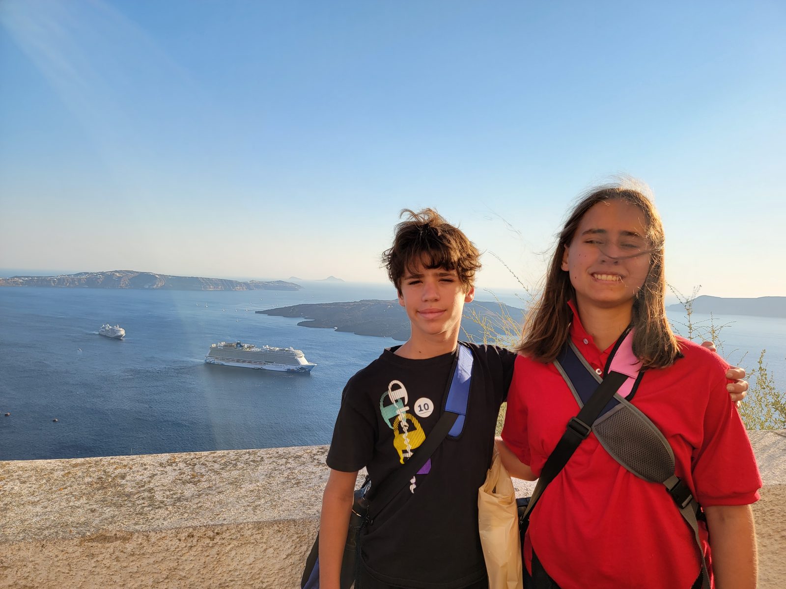 Thomas and Lisa above the caldera