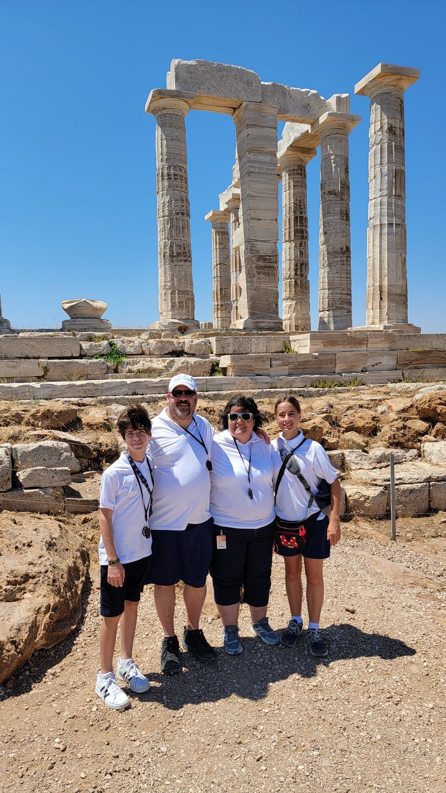 The four of us at the Temple of Poseidon