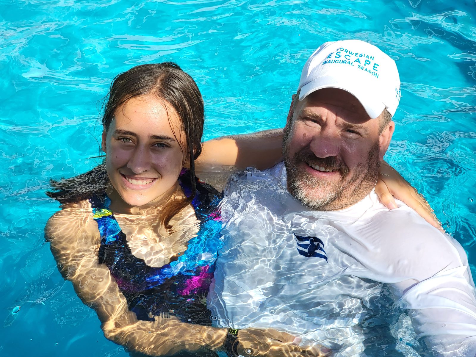 Lisa and me in the ship's pool