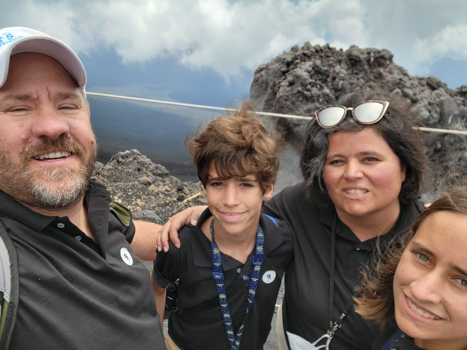 All four of us on Etna's summit