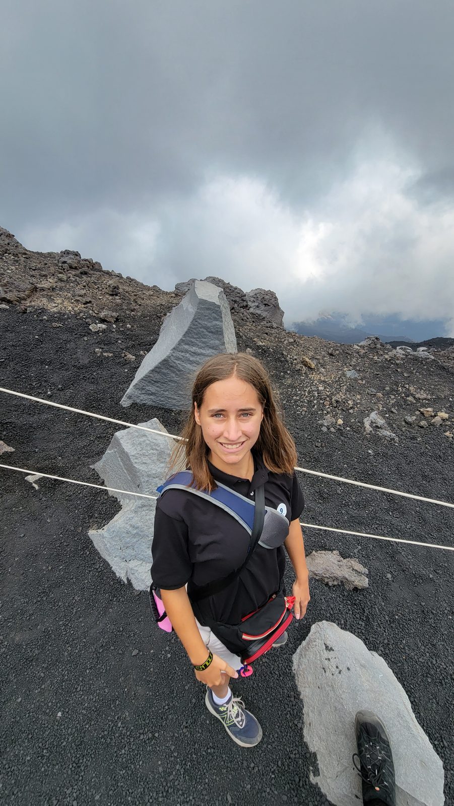 Lisa on the lava on Mount Etna