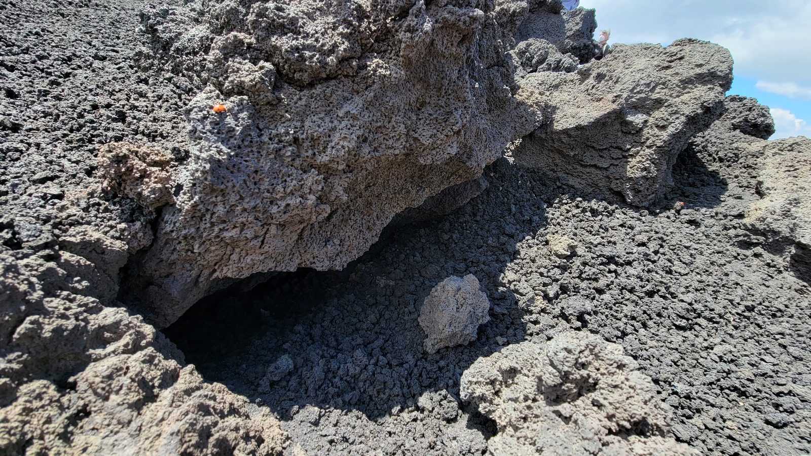 Lava rock on the last flow on Mount Etna