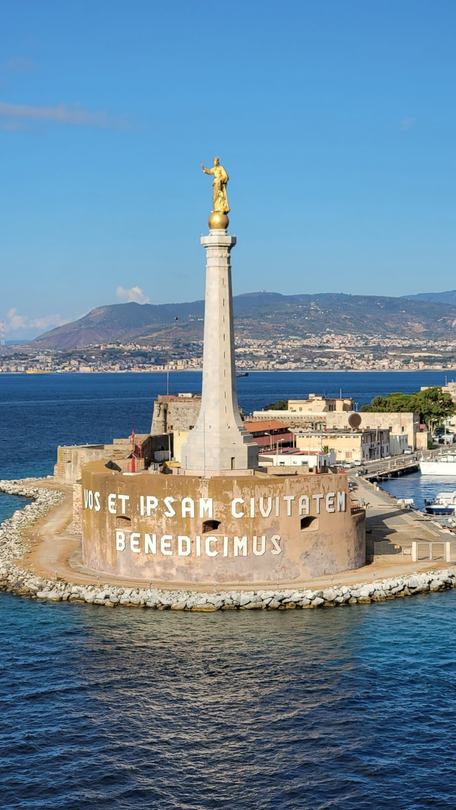 The harbor Madonna as we sailed out of Messina