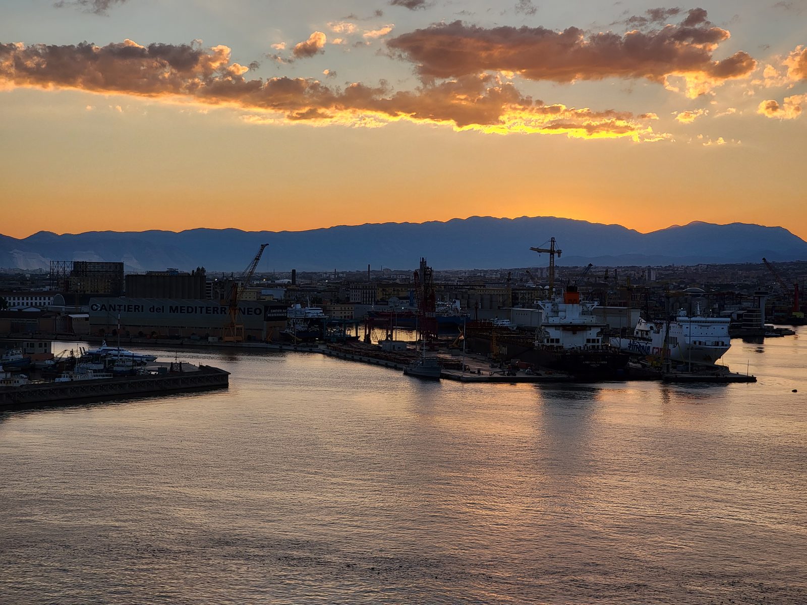 Sunrise over Naples from the ship