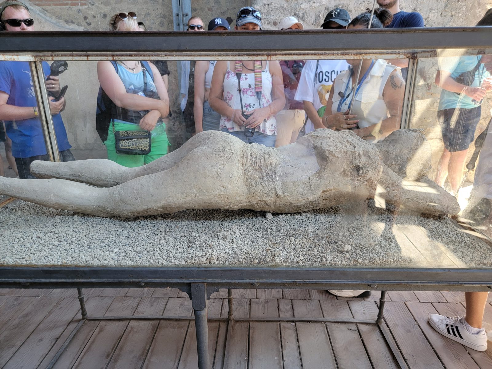 One of the plaster casts of Pompeii's victims