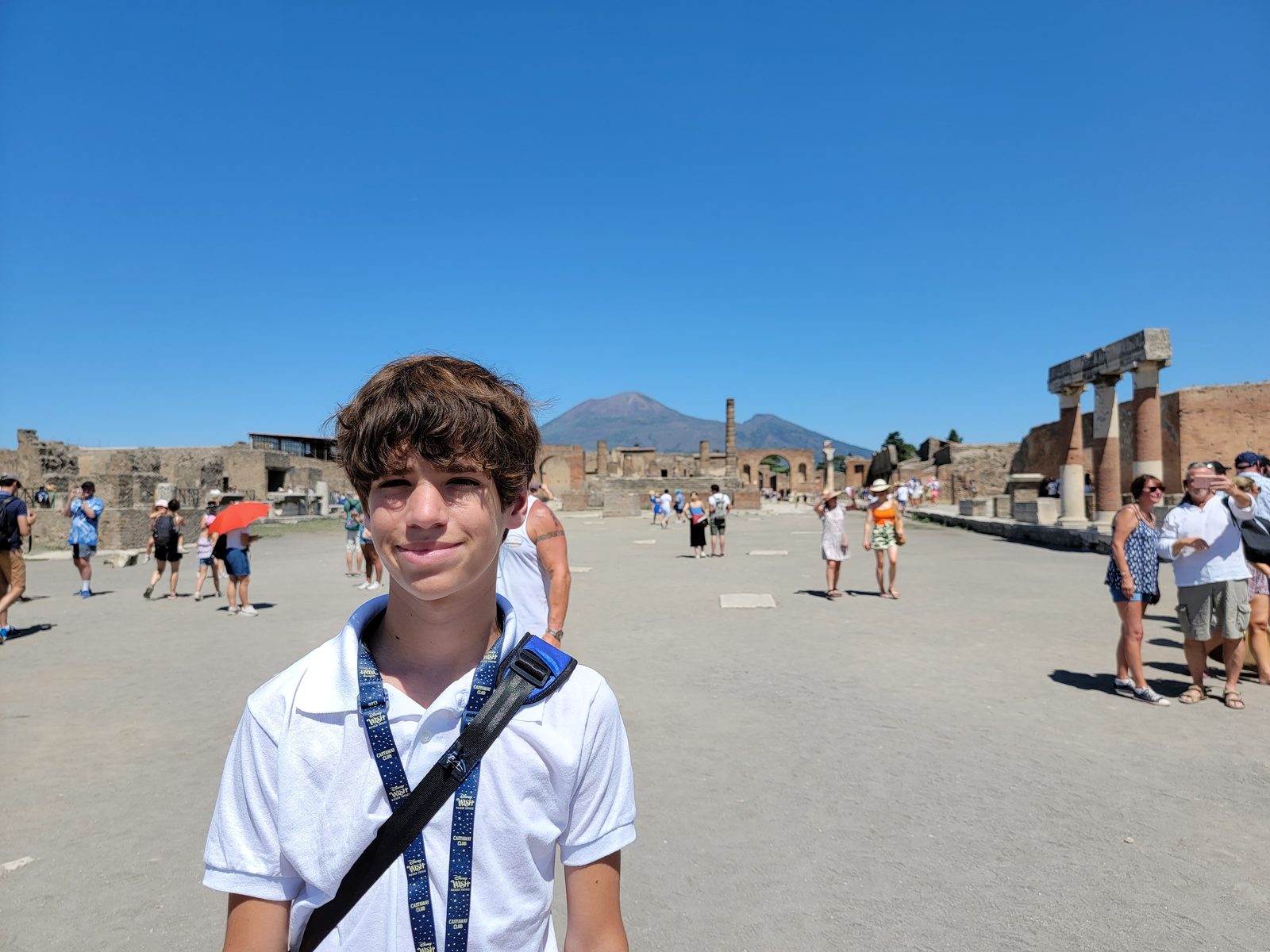 Thomas in the forum at Pompeii