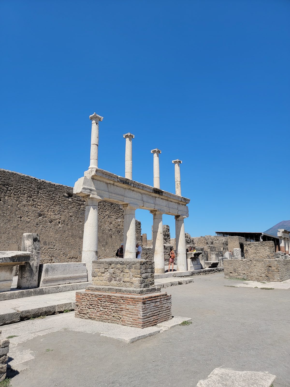 Columns in the forum at Pompeii