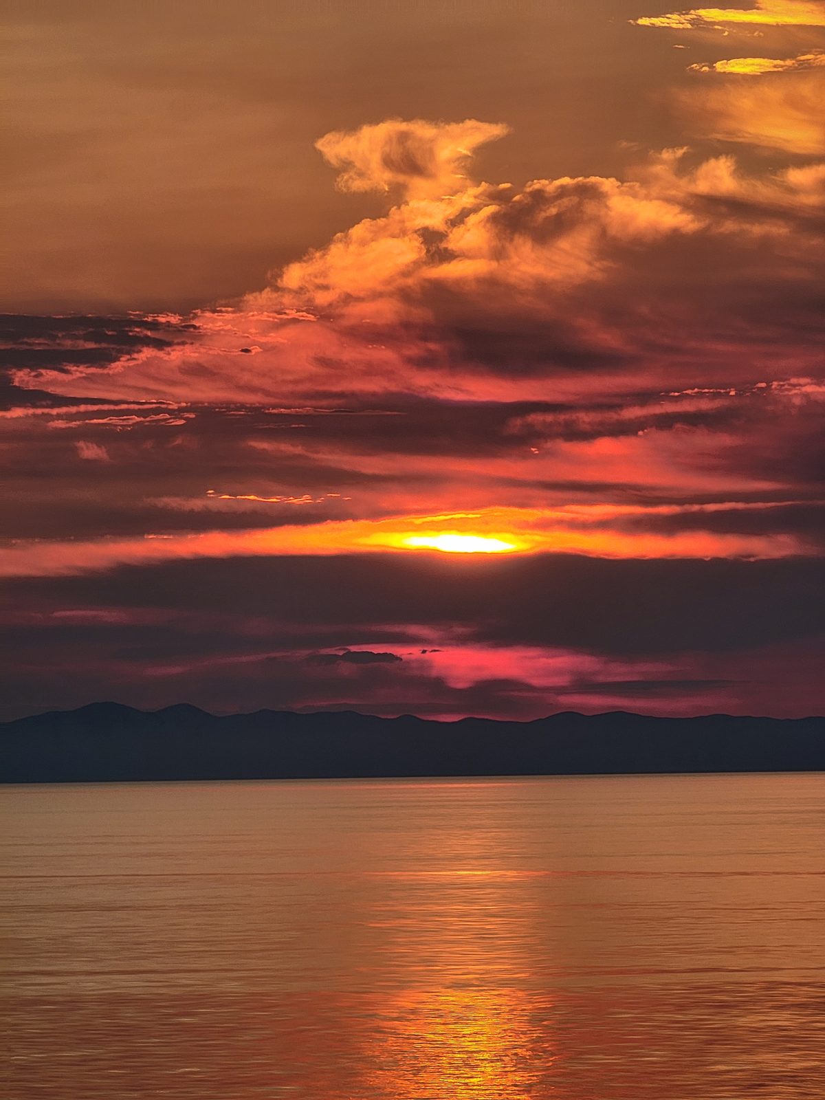 Sunrise from the deck on the way into Livorno