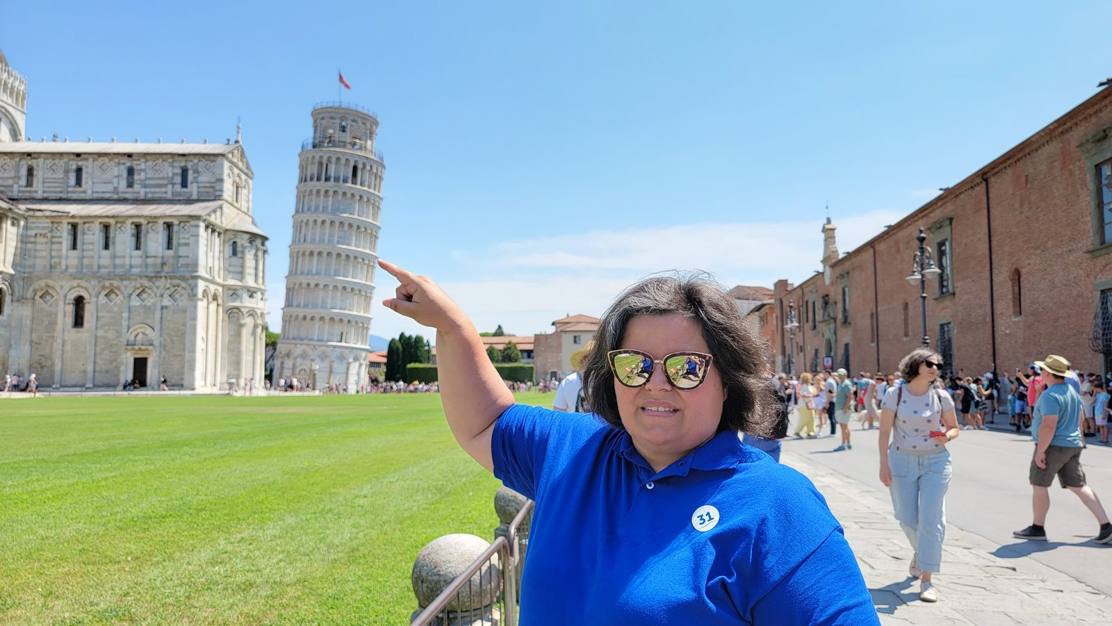 Kathy at the Leaning Tower