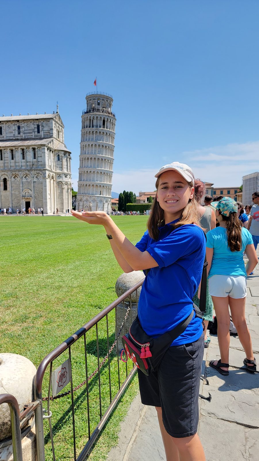 Lisa with the Leaning Tower in her hand