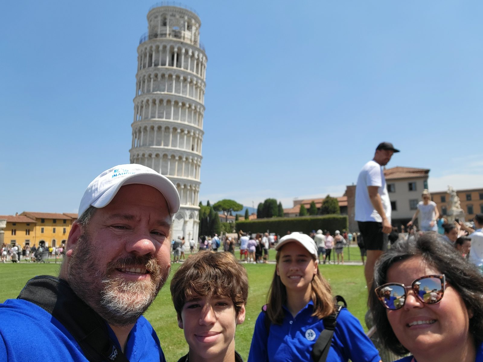 The four of us at the Leaning Tower of Pisa