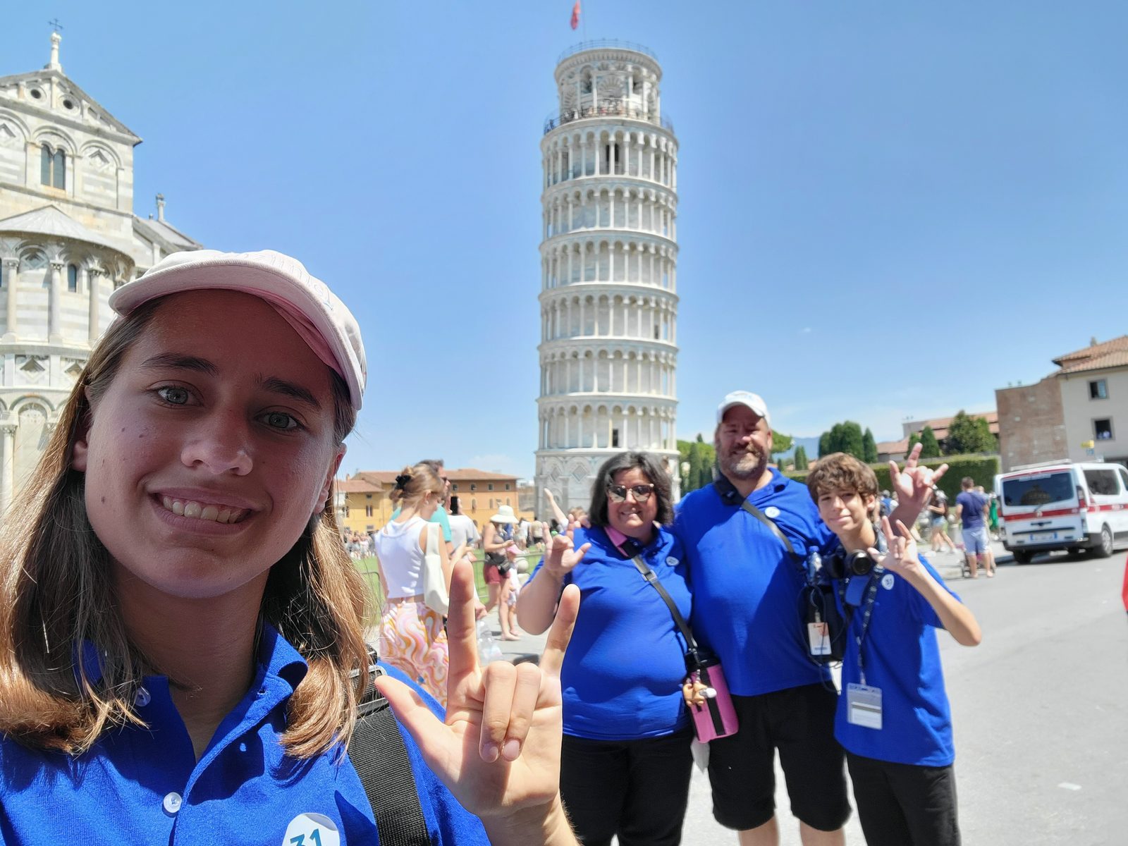 The four of us at the Leaning Tower