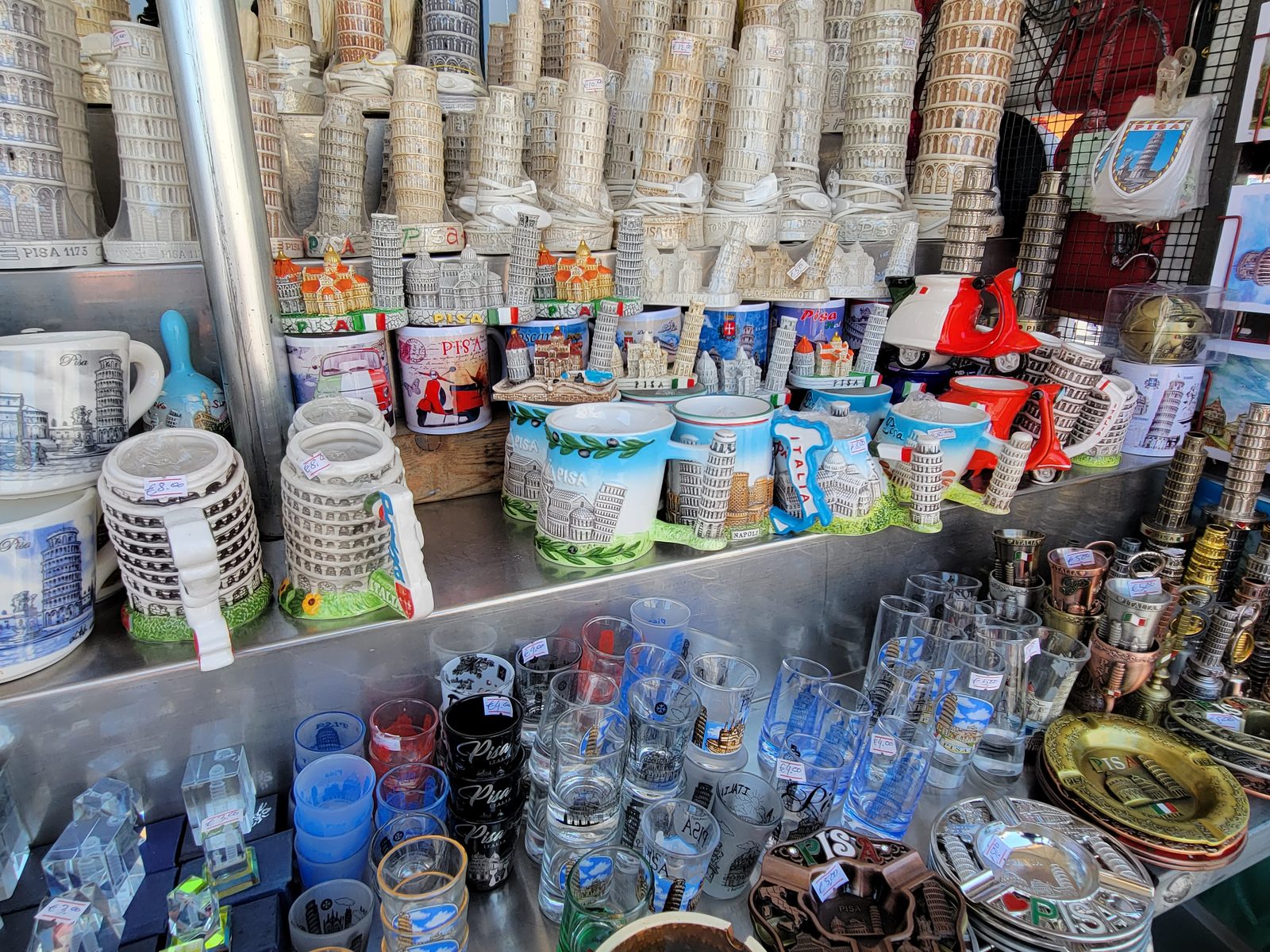 Souvenir stalls near the tower