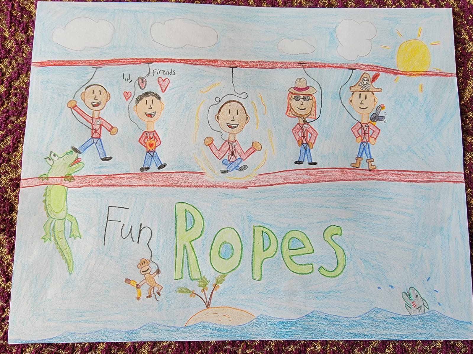 A Fun Ropes drawing for the ropes course team