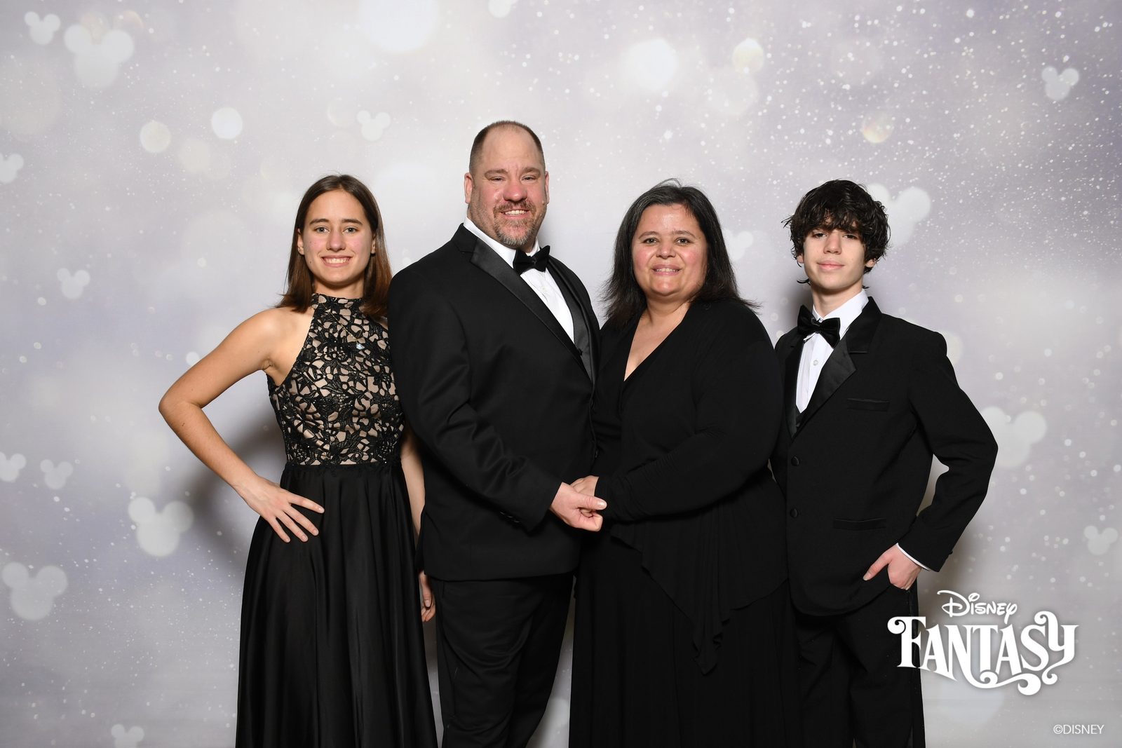 Our formal night family portrait aboard the Fantasy