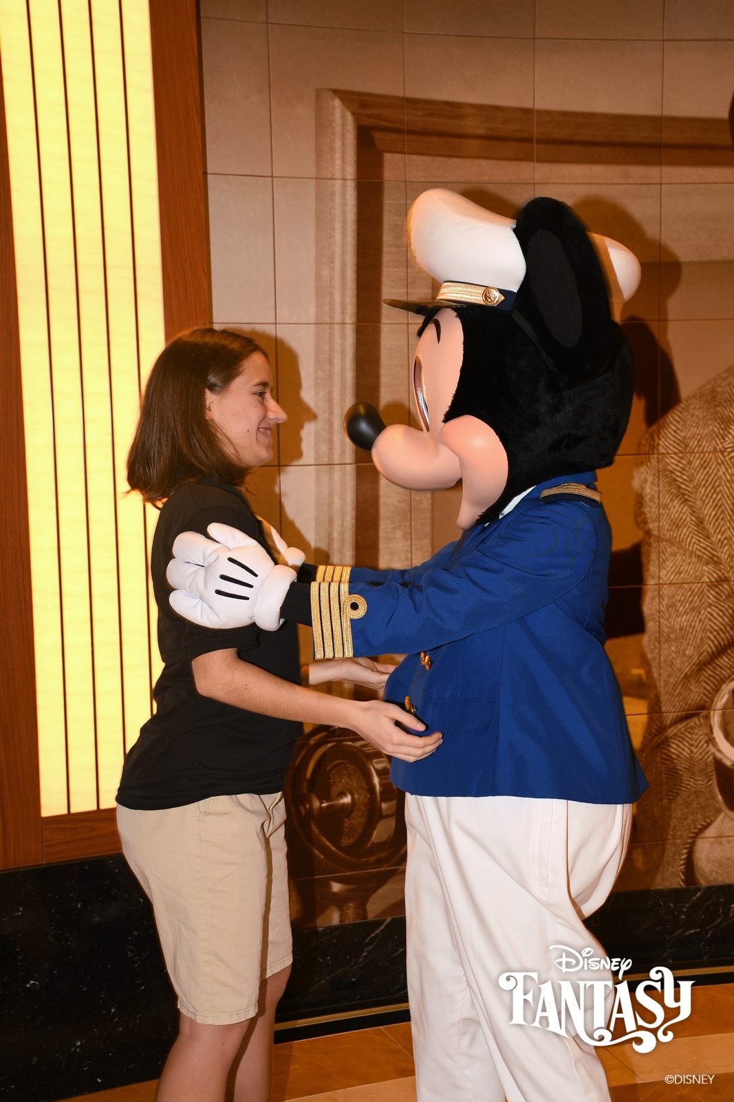 Lisa hugs Captain Mickey